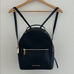 Michael Kors Navy Backpack with Gold Details